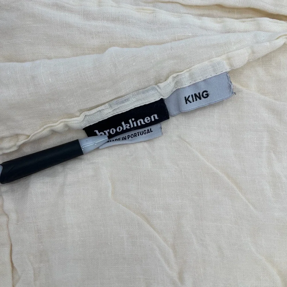 Brooklinen Sheet SET King 5 Piece 100% Linen Portugal Flat Fitted Pillowcases